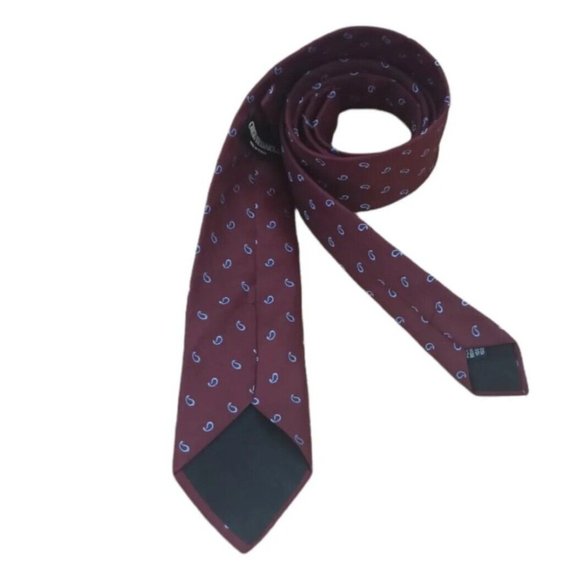 GIORGIO REDAELLI Red Paisley Silk Tie ITALY 61"/ 3" EC - Picture 8 of 9